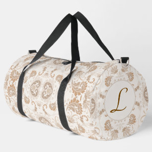 Bolso De Deporte Grande Paisley en la estética beige moderna Tan Brown Ini