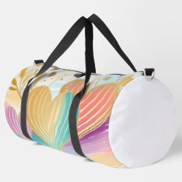 BOLSO DE DEPORTE GRANDE PASTEL PINK CORAZÓN DE ORO VERDE AMARILLO