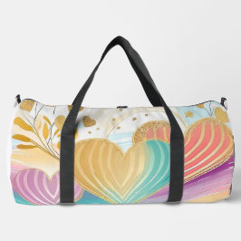 BOLSO DE DEPORTE GRANDE PASTEL PINK CORAZÓN DE ORO VERDE AMARILLO