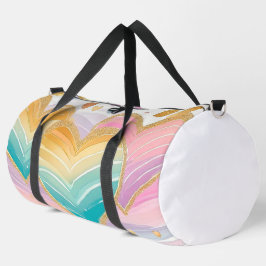 BOLSO DE DEPORTE GRANDE PASTEL PINK CORAZÓN DE ORO VERDE AMARILLO