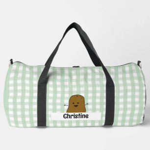 Bolso De Deporte Grande Patata Marrón Cuadrillé Verde Personalizada