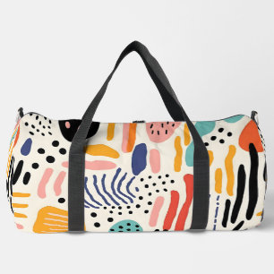 Bolso De Deporte Grande Patrón abstracto de formas orgánicas de Memphis
