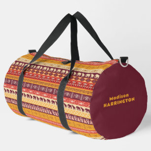 Bolso De Deporte Grande Patrón africano de nombre personalizado