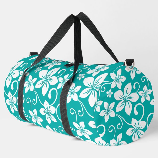 BOLSO DE DEPORTE GRANDE PATRÓN AZUL HAWAII EN VERDE AZULADO (Esquina izquierda)