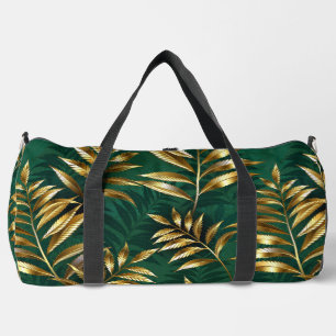 Bolso De Deporte Grande Patrón continuo con helechos dorados