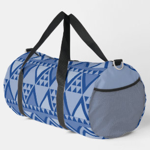 Bolso De Deporte Grande Patrón de arte tribal simple azul