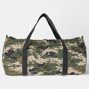 Bolso De Deporte Grande Patrón de Camuflaje Digital Verde