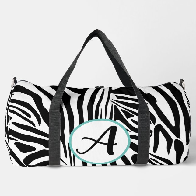 Bolso De Deporte Grande Patrón de cebra (Anverso)