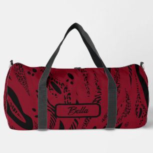 Bolso De Deporte Grande patrón de cebra rojo