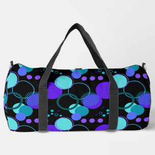 Bolso De Deporte Grande Patrón de círculos y formas redondeadas en negro