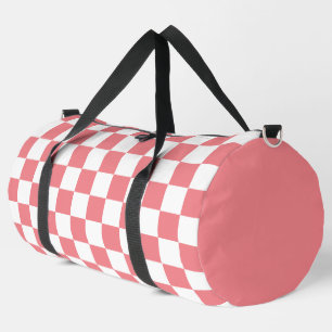 Bolso De Deporte Grande Patrón de control rosa y blanco
