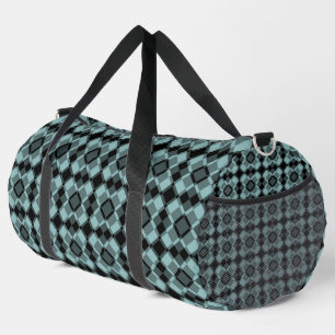 Bolso De Deporte Grande Patrón de cuadros Argyle azul negro grande