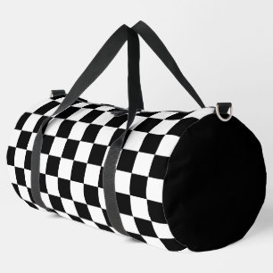 Bolso De Deporte Grande Patrón de cuadros negros y blancos
