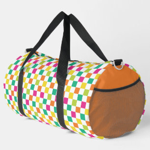 BOLSO DE DEPORTE GRANDE PATRÓN DE CUBO VERDE AMARILLO ROJO NARANJA ROJO LU
