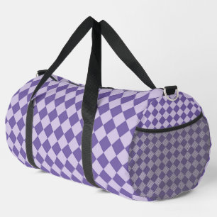 Bolso De Deporte Grande Patrón de diamante de cuadros púrpura grande