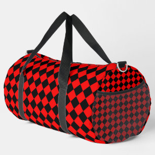 Bolso De Deporte Grande Patrón de diamante de cuadros rojos y negros grand
