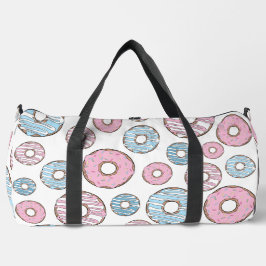 Bolso De Deporte Grande Patrón De Donuts, Donuts Rosados, Donuts Azules