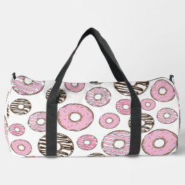 Bolso De Deporte Grande Patrón De Donuts, Donuts Rosados, Donuts Blancos