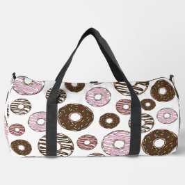 Bolso De Deporte Grande Patrón De Donuts, Donuts Rosados, Donuts Marrones