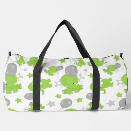 Bolso De Deporte Grande Patrón De Elefantes Verdes, Elefantes Cubiertos, E