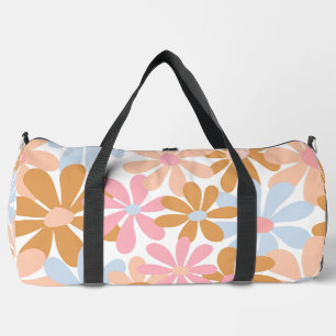 Bolso De Deporte Grande Patrón de flor de margarita pastel retro