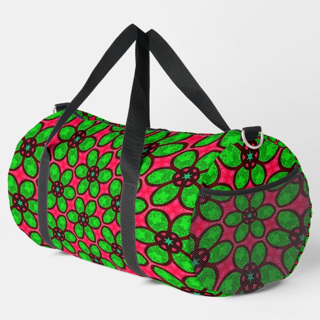 Bolso De Deporte Grande Patrón de flores abstractas (Esquina derecha)