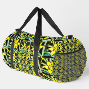 Bolso De Deporte Grande Patrón de flores amarillas y valiosas
