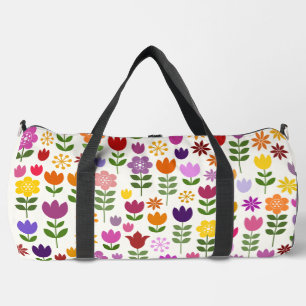 Bolso De Deporte Grande Patrón De Flores Lg De Estilo Escandinavo