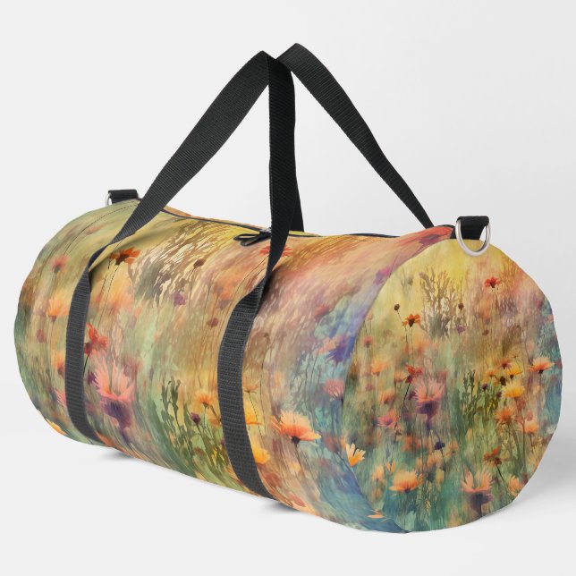 Bolso De Deporte Grande Patrón de flores silvestres (Esquina izquierda)