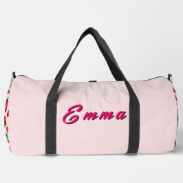 Bolso De Deporte Grande Patrón de Fruta de Fresa Adorable con Nombre Perso