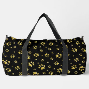 Bolso De Deporte Grande Patrón de impresión de fondo negro de las hojas de