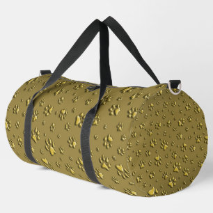 Bolso De Deporte Grande Patrón de impresión de las hojas de oro oscuras