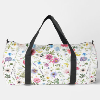 Bolso De Deporte Grande Patrón de jardín botánico de flores silvestres en
