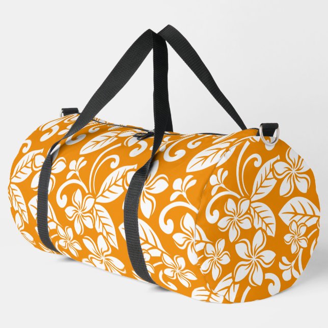 BOLSO DE DEPORTE GRANDE PATRÓN DE LA ISLA PLUMERIA EN NARANJA (Esquina izquierda)
