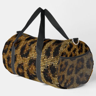 Bolso De Deporte Grande Patrón de leopardo de color marrón Purpurinoso