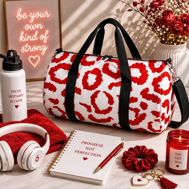 Bolso De Deporte Grande Patrón de leopardo rojo (Subido por el creador)