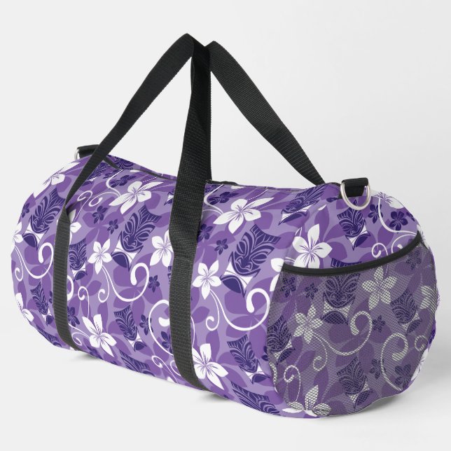 BOLSO DE DEPORTE GRANDE PATRÓN DE LUAU TIKI (PURPLE) (Esquina derecha)