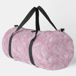Bolso De Deporte Grande Patrón de moaré de seda jaspeada en rosa polvorien