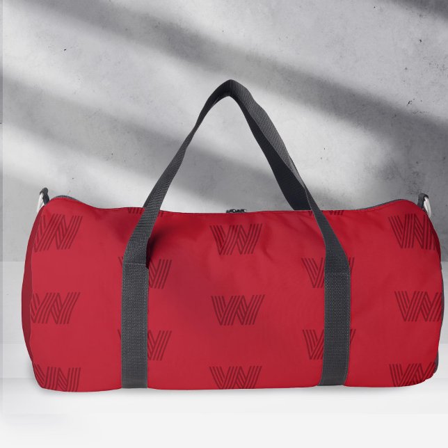 Bolso De Deporte Grande Patrón de monograma, rojo (Red monogram, red duffle bag.)