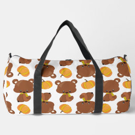 Bolso De Deporte Grande Patrón De Osos, Osos Cubiertos, Caída, Calabazas