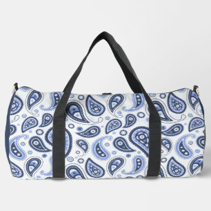 Bolso De Deporte Grande Patrón de paisley azul