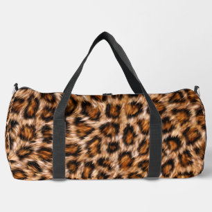 Bolso De Deporte Grande Patrón de piel marrón de gato leopardo de Jaguar-2