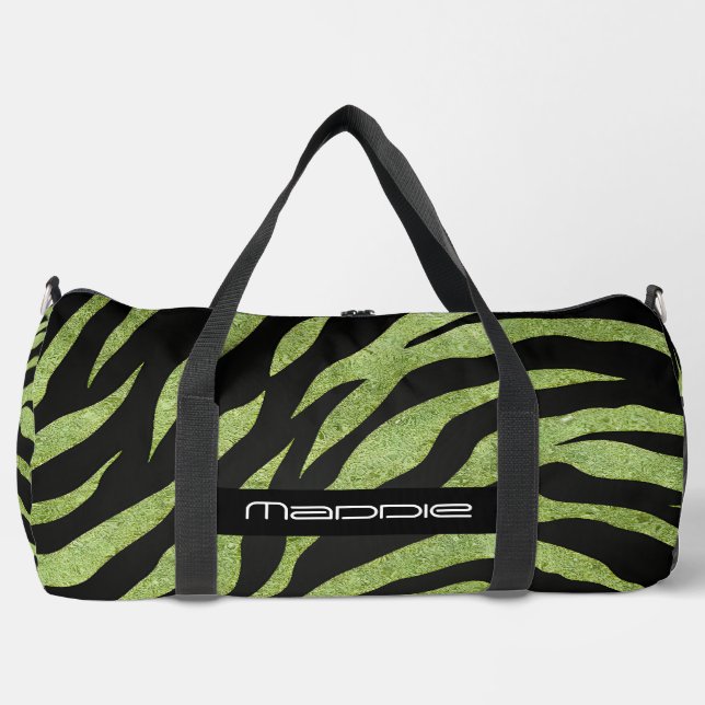 Bolso De Deporte Grande Patrón de rayas de cebra (Anverso)