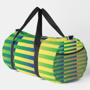 Bolso De Deporte Grande Patrón de rayas grande azul amarillo verde