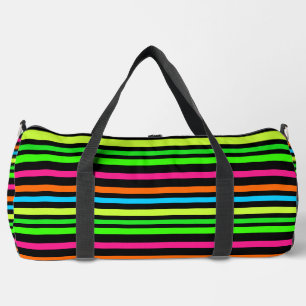 Bolso De Deporte Grande Patrón de rayas neón