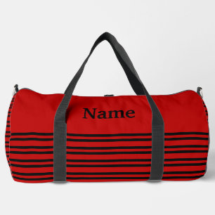 Bolso De Deporte Grande Patrón de rayas rojas y negras grande
