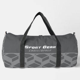 Bolso De Deporte Grande Patrón de repetición moderno gris