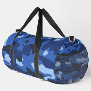 Bolso De Deporte Grande Patrón del Ejército Camuflaje Azul Camo