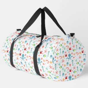 Bolso De Deporte Grande Patrón del mundo marino