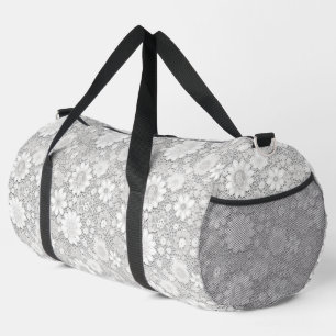 Bolso De Deporte Grande Patrón elegante de encaje floral blanco